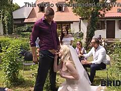 Attractive girls sucking the rods at a wedding